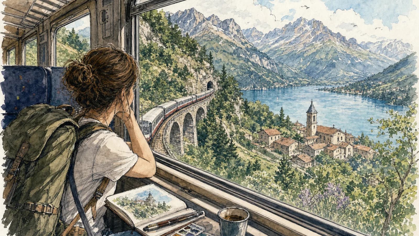Train crossing Europe